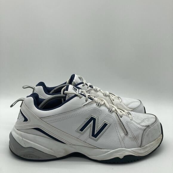 Mens Size 11.5 4E New Balance 608 White Navy Casual Comfort Training Sneakers - Picture 1 of 10